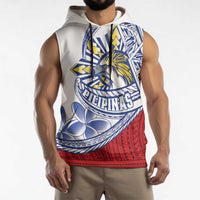 Philippines Eagle Sun Sleeveless Hoodie Filipino Agila Polynesian Tattoo Flag Color