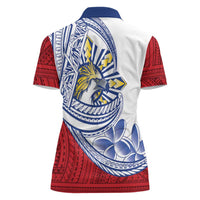 Philippines Eagle Sun Women Polo Shirt Filipino Agila Polynesian Tattoo Flag Color