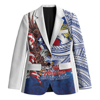 Filipino American History Month Blazer Philippines Agila USA Eagle Mix Flag LT14 Unisex Blue - Polynesian Pride
