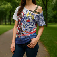 Filipino American History Month Cross Shoulder Shirt Philippines Agila USA Eagle Mix Flag LT14 - Polynesian Pride