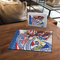 Filipino American History Month Puzzle Philippines Agila USA Eagle Mix Flag