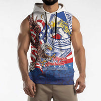 Filipino American History Month Sleeveless Hoodie Philippines Agila USA Eagle Mix Flag