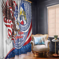 Filipino American History Month Window Curtain Philippines Agila USA Eagle Mix Flag