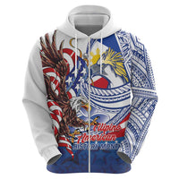 Filipino American History Month Zip Hoodie Philippines Agila USA Eagle Mix Flag LT14 - Polynesian Pride