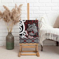 Personalised Aotearoa Bulldog Canvas Wall Art New Zealand Maori Taniko Art