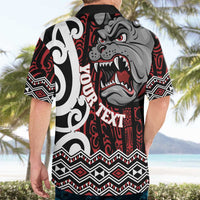 Personalised Aotearoa Bulldog Hawaiian Shirt New Zealand Maori Taniko Art