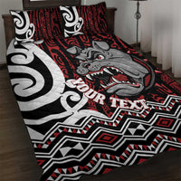 Personalised Aotearoa Bulldog Quilt Bed Set New Zealand Maori Taniko Art