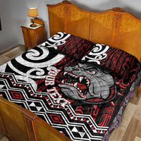 Personalised Aotearoa Bulldog Quilt Bed Set New Zealand Maori Taniko Art