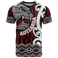 Personalised Aotearoa Bulldog T Shirt New Zealand Maori Taniko Art