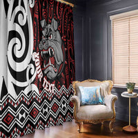 Personalised Aotearoa Bulldog Window Curtain New Zealand Maori Taniko Art