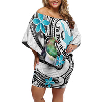 Aotearoa Te Ika-a-Maui Family Matching Off Shoulder Short Dress and Hawaiian Shirt South Island Kekeru Maori Koru