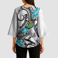 Aotearoa Te Ika-a-Maui Kimono Sleeve Blouse South Island Kekeru Maori Koru - Polynesian Pride