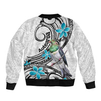 Aotearoa Te Ika-a-Maui Sleeve Zip Bomber Jacket South Island Kekeru Maori Koru