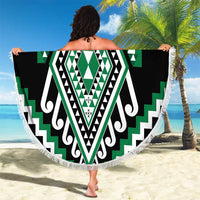 Green Aotearoa Taniko Poutama Patikitiki Beach Blanket