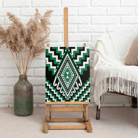 Green Aotearoa Taniko Poutama Patikitiki Canvas Wall Art