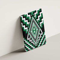 Green Aotearoa Taniko Poutama Patikitiki Canvas Wall Art