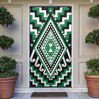 Green New Zealand Taniko Poutama Patikitiki Door Cover - Polynesian Pride