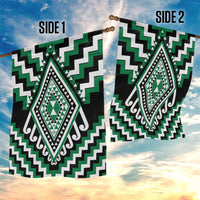 Green Aotearoa Taniko Poutama Patikitiki Garden Flag