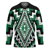 Green New Zealand Taniko Poutama Patikitiki Hockey Jersey LT14 Unisex Green - Polynesian Pride