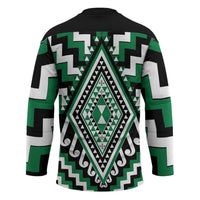 Green New Zealand Taniko Poutama Patikitiki Hockey Jersey LT14 - Polynesian Pride