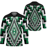 Green New Zealand Taniko Poutama Patikitiki Hockey Jersey LT14 - Polynesian Pride