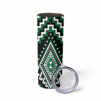 Green Aotearoa Taniko Poutama Patikitiki Skinny Tumbler