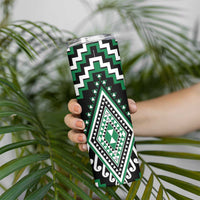 Green Aotearoa Taniko Poutama Patikitiki Skinny Tumbler