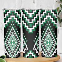 Green Aotearoa Taniko Poutama Patikitiki Skinny Tumbler