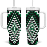 Green Aotearoa Taniko Poutama Patikitiki Tumbler With Handle