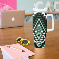 Green Aotearoa Taniko Poutama Patikitiki Tumbler With Handle