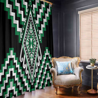 Green Aotearoa Taniko Poutama Patikitiki Window Curtain