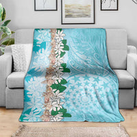 Cook Islands Tiare Maori With Conch Shell Blanket Pasifika Fest Polynesian Tattoo Turquoise LT14 - Polynesian Pride