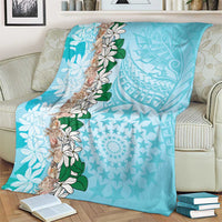 Cook Islands Tiare Maori With Conch Shell Blanket Pasifika Fest Polynesian Tattoo Turquoise LT14 - Polynesian Pride
