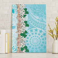 Cook Islands Tiare Maori With Conch Shell Canvas Wall Art Pasifika Fest Polynesian Tattoo Turquoise