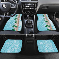 Cook Islands Tiare Maori With Conch Shell Car Mats Pasifika Fest Polynesian Tattoo Turquoise