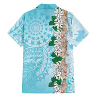 Cook Islands Tiare Maori With Conch Shell Family Matching Off Shoulder Maxi Dress and Hawaiian Shirt Pasifika Fest Polynesian Tattoo Turquoise