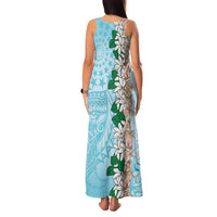 Cook Islands Tiare Maori With Conch Shell Family Matching Tank Maxi Dress and Hawaiian Shirt Pasifika Fest Polynesian Tattoo Turquoise
