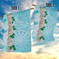 Cook Islands Tiare Maori With Conch Shell Garden Flag Pasifika Fest Polynesian Tattoo Turquoise