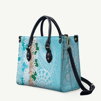 Cook Islands Tiare Maori With Conch Shell Leather Bag Pasifika Fest Polynesian Tattoo Turquoise LT14 Turquoise - Polynesian Pride