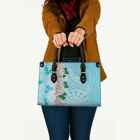 Cook Islands Tiare Maori With Conch Shell Leather Bag Pasifika Fest Polynesian Tattoo Turquoise LT14 - Polynesian Pride