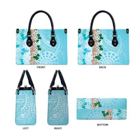 Cook Islands Tiare Maori With Conch Shell Leather Bag Pasifika Fest Polynesian Tattoo Turquoise LT14 - Polynesian Pride