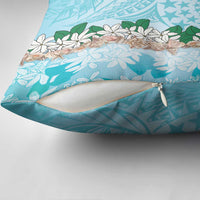 Cook Islands Tiare Maori With Conch Shell Pillow Cover Pasifika Fest Polynesian Tattoo Turquoise