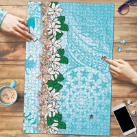 Cook Islands Tiare Maori With Conch Shell Puzzle Pasifika Fest Polynesian Tattoo Turquoise LT14 Turquoise - Polynesian Pride