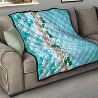 Cook Islands Tiare Maori With Conch Shell Quilt Pasifika Fest Polynesian Tattoo Turquoise