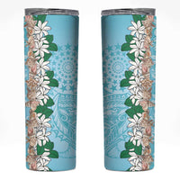 Cook Islands Tiare Maori With Conch Shell Skinny Tumbler Pasifika Fest Polynesian Tattoo Turquoise