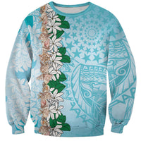Cook Islands Tiare Maori With Conch Shell Sweatshirt Pasifika Fest Polynesian Tattoo Turquoise