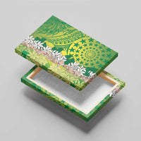 Cook Islands Tiare Maori With Conch Shell Canvas Wall Art Pasifika Fest Polynesian Tattoo Green