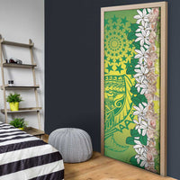 Cook Islands Tiare Maori With Conch Shell Door Cover Pasifika Fest Polynesian Tattoo Green