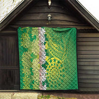 Cook Islands Tiare Maori With Conch Shell Quilt Pasifika Fest Polynesian Tattoo Green