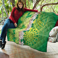 Cook Islands Tiare Maori With Conch Shell Quilt Pasifika Fest Polynesian Tattoo Green